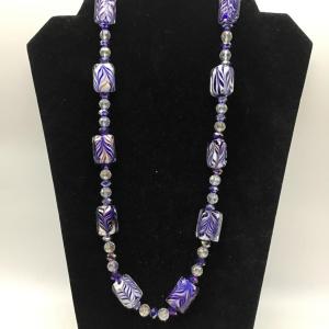 Photo of Cobalt blue glass with Crystal beads necklace