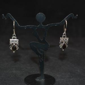 Photo of 925 Sterling with Onyx Drop Earrings 2.9g