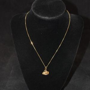 Photo of 14k Gold Horse Pendant with 14K Gold Box Chain 16" 2.8g