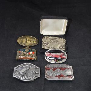 Photo of Lot of Brass & Pewter Belt Buckles