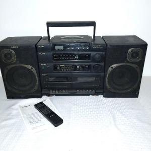 Photo of SONY CD RADIO CASSETTE-CORDER WITH DETACHABLE SPEAKERS AND REMOTE