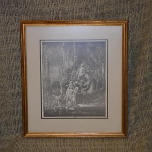 Photo of Framed & Matted Reproduction Entitled “Christ and Pontius Pilate” No. 52