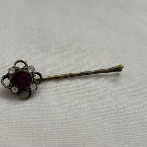 Photo of Vintage hair barrette Glass Stone