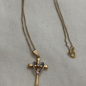 Photo of 14 karat gold filled Cross necklace