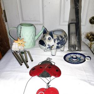 Photo of PIG PLANTING POT-WINDCHIMES-SMALL FLAG HOLDER & WATERCAN
