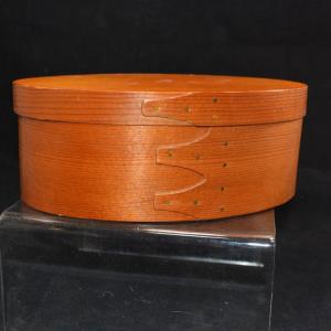 Photo of Small Shaker Style Oval Box w/ Copper Tacks 8”x6”x3”