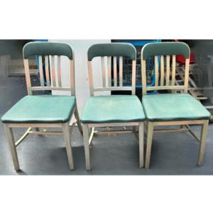 Photo of Vintage Set Of 3 - Mid-Century Good Form Industrial Aluminum Chairs