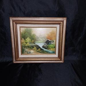 Photo of FRAMED SIGNED OIL PAINTING OF BEAUTIFUL SCENERY