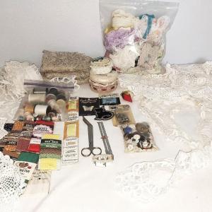 Photo of LOTS OF LACE TRIM & LARGER PIECES AND SEWING NOTIONS