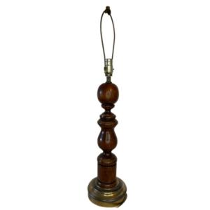 Photo of Vintage Mid-Century Excelsior Sculpted Walnut and Brass Lamp