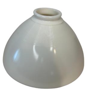 Photo of Vintage MCM Milk Glass Lamp Shade with Line Pattern 10”
