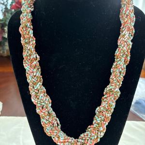 Photo of Bright and beautiful multi layered hand beaded glass beaded necklace