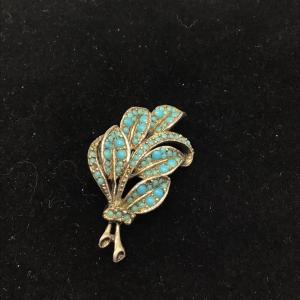 Photo of Vintage SPHINX Box Brooch Marcasite Lapel Pin Silver Tone MCM Abstract Jewelry