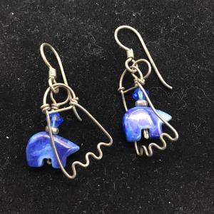 Photo of Native blue bear earrings