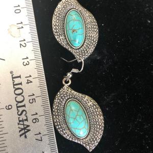 Photo of Large Fashion Earrings. Faux Turquoise