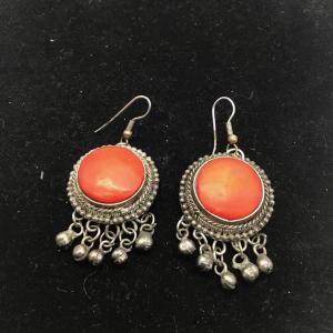 Photo of Red/orange fashion earrings
