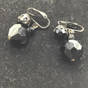 Photo of Black vintage clip on earrings