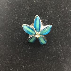 Photo of Adjustable blue flower costume ring