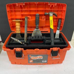 Photo of THE HOMER BOX-19" Home Depot Tool Box with A few Tools