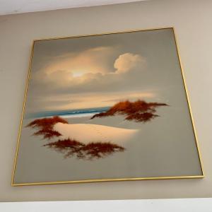 Photo of LOT 113 L: Beautiful Signed Shore Landscape Oil Painting by Kenneth F. Aunchman