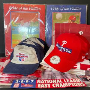 Photo of LOT 129L: 2006-2007 Philadelphia Phillies Memorabilia - Hats, Towels, Magnets & 
