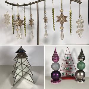 Photo of LOT 41B: Christmas Home Decor Collection - Ornament Stand, Bulb Trees & Mirrored