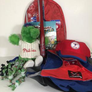 Photo of LOT 178L: Phillies' Kids' Collection - Stuffed Fanatic, Junior Club Hats & Bags,
