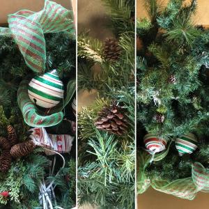 Photo of LOT 35X: Large Lit Christmas Garland w/ Pinecones & XL Ornaments