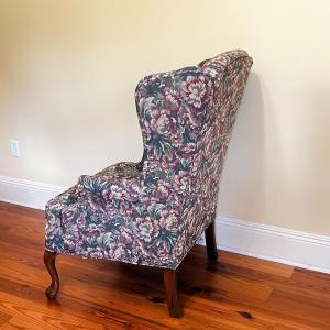 Photo of Upholstered Queen Anne Style Wing Back Chair