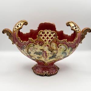 Photo of French Majolica Reticulated Vase