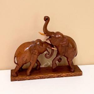Photo of Hand Carved Wood Elephant Statue ~ *Read Details