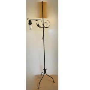 Photo of Antique Leaves and Flowers Forged Iron Floor Lamp