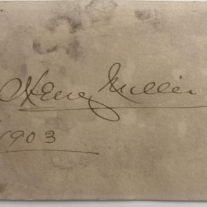 Photo of American writer Henry Miller original signature 