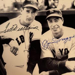 Photo of Joe DiMaggio and Ted Williams signed photo