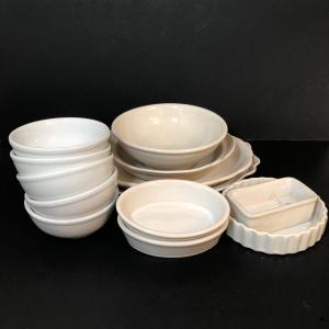 Photo of LOT 189K: White / Cream Ceramic Dishes- Delco, Bon Chef & More