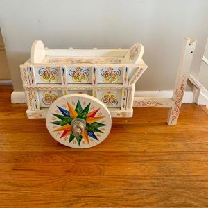 Photo of LOT 210 Costa Rican Folk Art Hand Painted Miniature Ox Cart Container