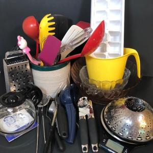 Photo of LOT 187K: Collection of Kitchen Utensils & Tools incl. Scale & Hello Kitty Spatu