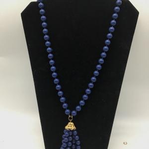 Photo of Blue beaded tassle necklace