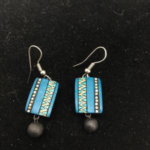 Photo of Blue square designed earrings