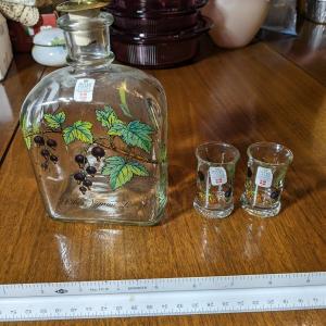 Photo of Holmegaard Blueberry Liquor Bottle & 2 Shot Glasses
