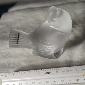Photo of Lalique Frosted Sparrow Bird Head Up