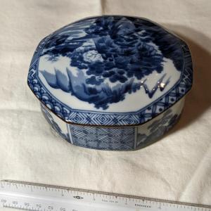 Photo of Rare Tiffany & Co. Blue Asian Inspired Candy Dish with Cover