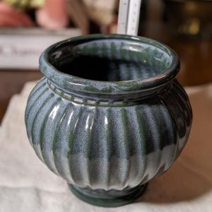 Photo of Vintage Robinson Ransbottom Roseville Pottery Blue Green Planter Urn Pot