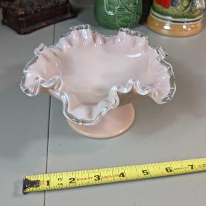 Photo of Rare Vintage Fenton Silver Rose Compote Bowl
