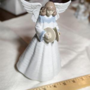 Photo of LLADRO 5876 Angel w/Cymbals Glossy Porcelain Tree Topper Figurine
