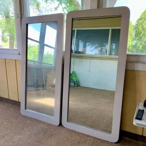 Photo of LOT 110 P: Set of Large Grey Framed Wall Mount Mirrors