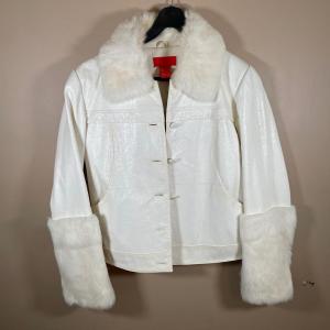 Photo of LOT 87U: Elements By Vakko Leather and Rabbit Fur Jacket