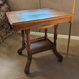 Photo of Antique Solid Oak Accent Table