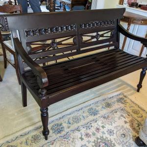 Photo of Vintage Solid Rosewood (?) Bench