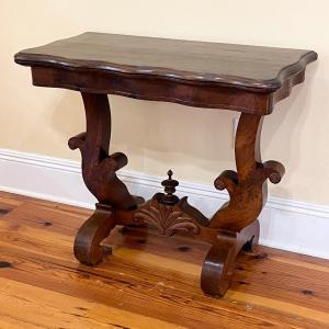 Photo of Vtg. Solid Mahogany Folding Card Table ~ *Read Details